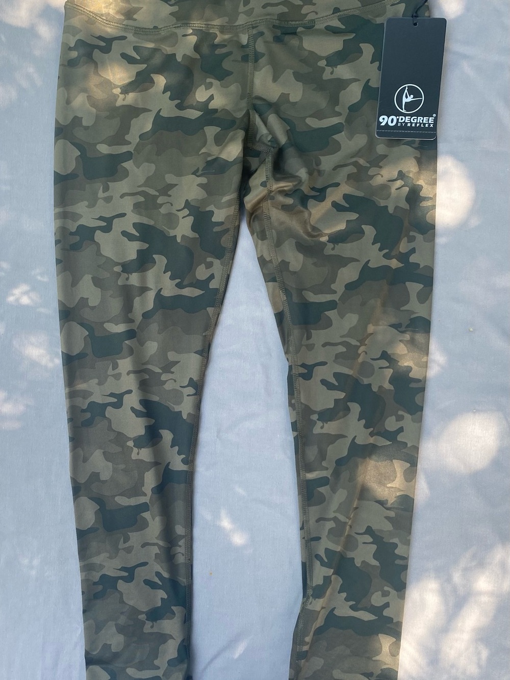 90 Degree By Reflex Kids Camo Leggings in Olive Green